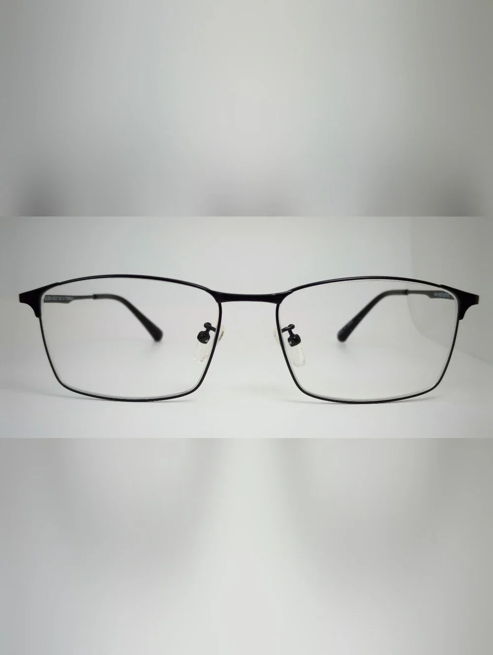Decider. Womens Black Low Gloss Rectangular Titanium Frame.